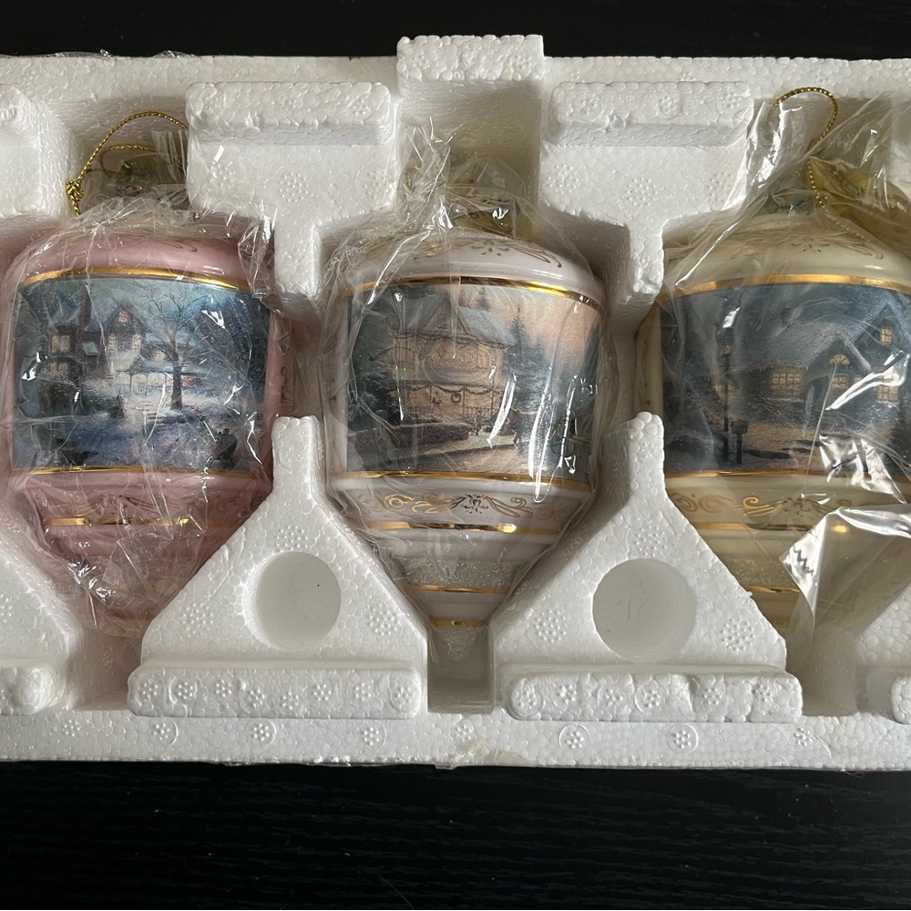 The Bradford Editions Thomas Kincade’s Heirloom Glass Ornaments - Sixth Issue